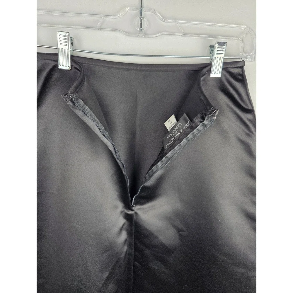 Jessica McClintock Gunne Sax Maxi Skirt 6‎ Black Satin Whimsigoth Vintage EUC!
